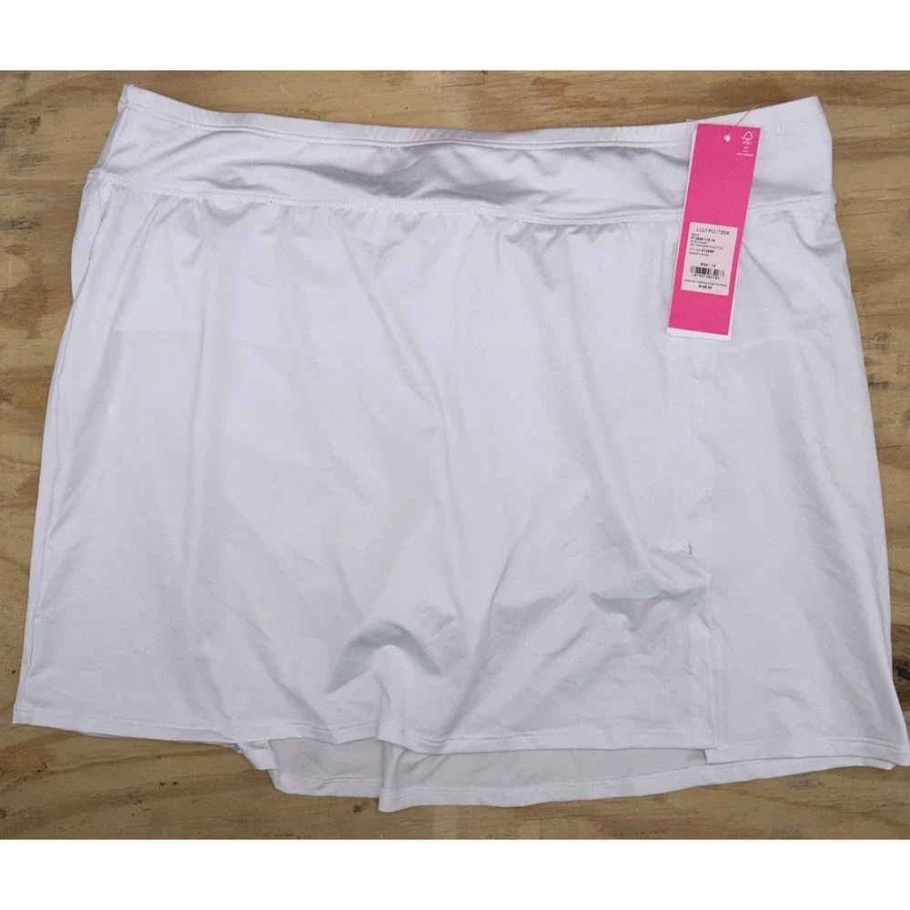 New Lilly Pulitzer Kellyann Skirted Swim Bottom Size‎ 14 Resort White Cruise